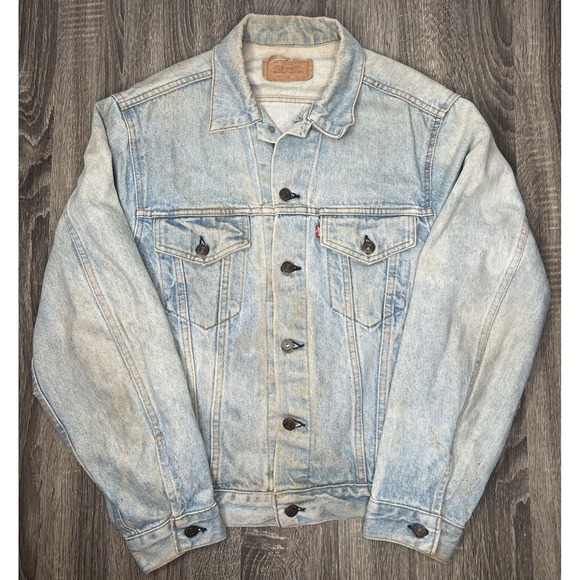 Levi's Other - Levi's VTG 70s Denim Trucker Jacket Sz 44 Type 3 70505 0214 Light Wash Thrashed!